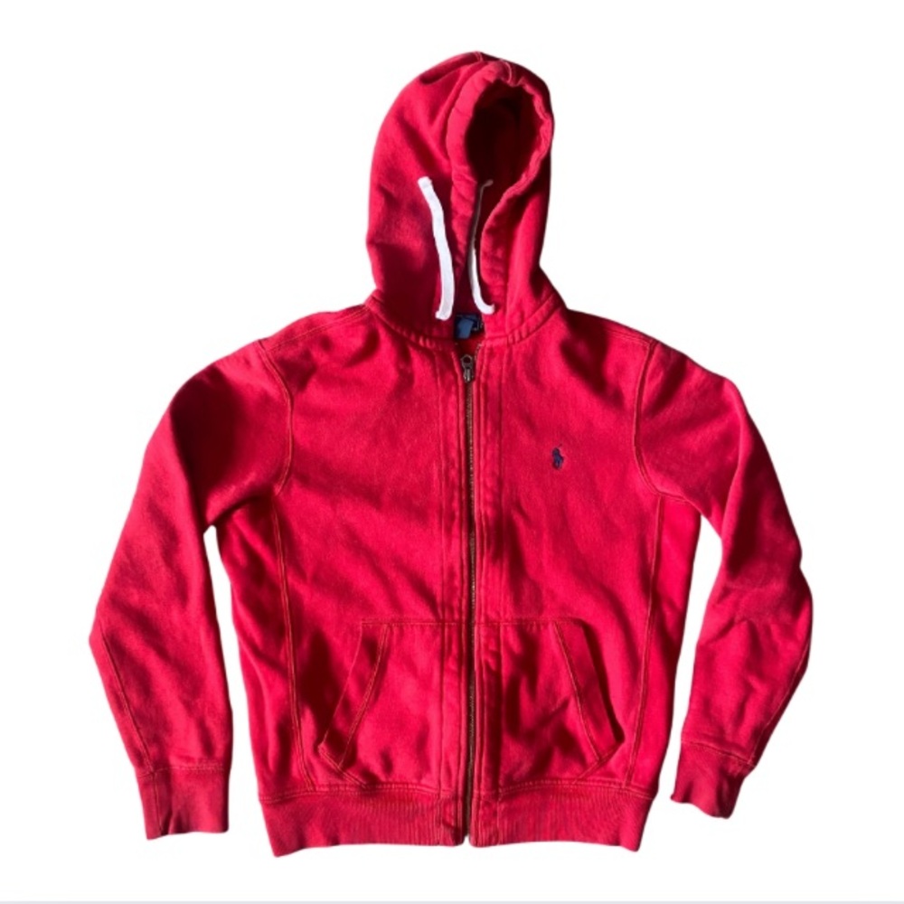 Ralph Lauren Men’s Red Zip-Up Sweatshirt Hoodie Size M